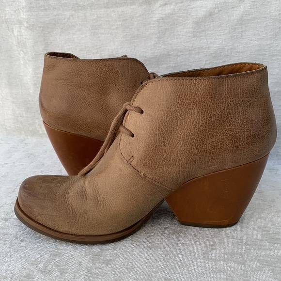 Korks by Kork-Ease PebbledBrown Leather Lace Up Block Heel Booties - Picture 6 of 13